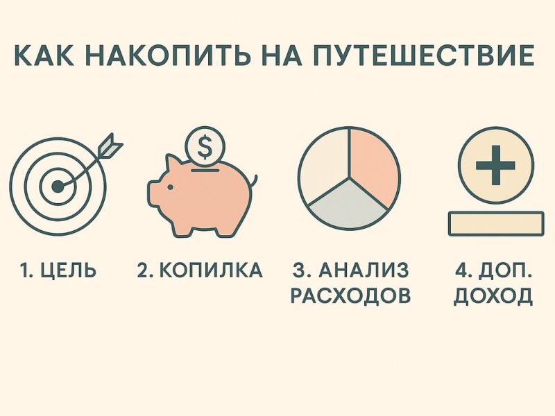Этапы накопления на путешествие – инфограмма
