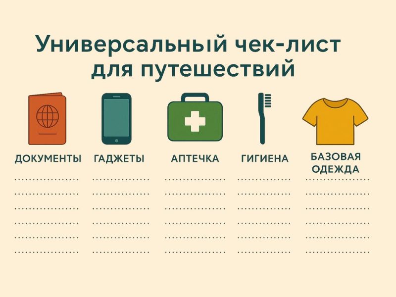 Универсальный чеклист для путешествий